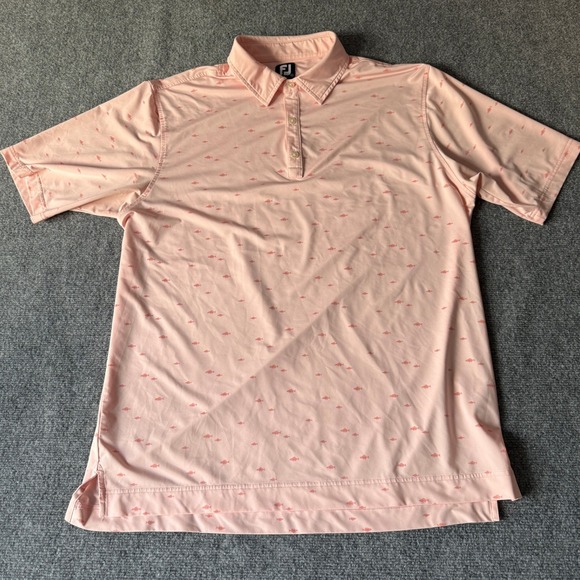 FootJoy Other - FootJoy Golf Polo Shirt Mens XL Pink Fish Print‎ Short Sleeve Athletic